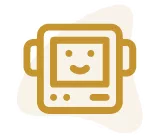 Icon representing the AI engine as a 'master linguist' translating systems